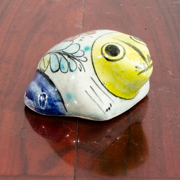 Mid Century Modern Ceramic Frog Sculpture Green Blue White Studio Vintage Mcm