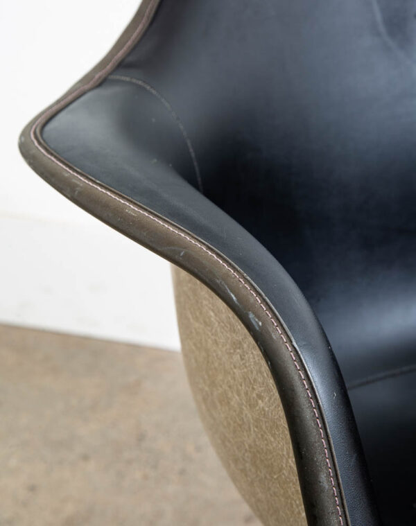 Mid Century Modern Chair Herman Miller Eames Molded Fiberglass Arm Shell Black - Image 7