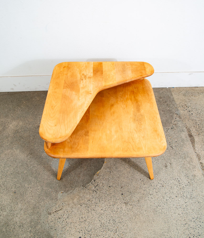 Mid Century Modern Corner Step Up Table Heywood Wakefield 2 Tier Square Vintage - Image 6