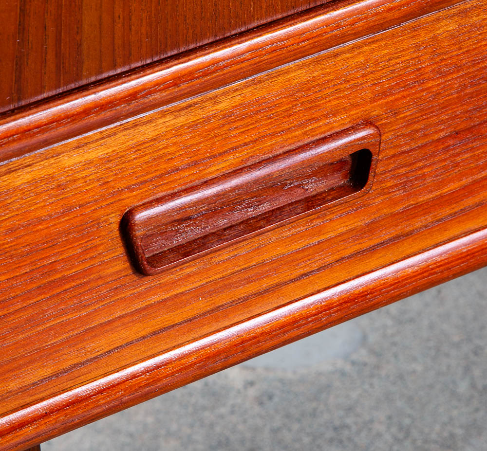 Mid Century Danish Modern Credenza Highboard Sideboard Denmark Bar Teak Drawers - Image 8