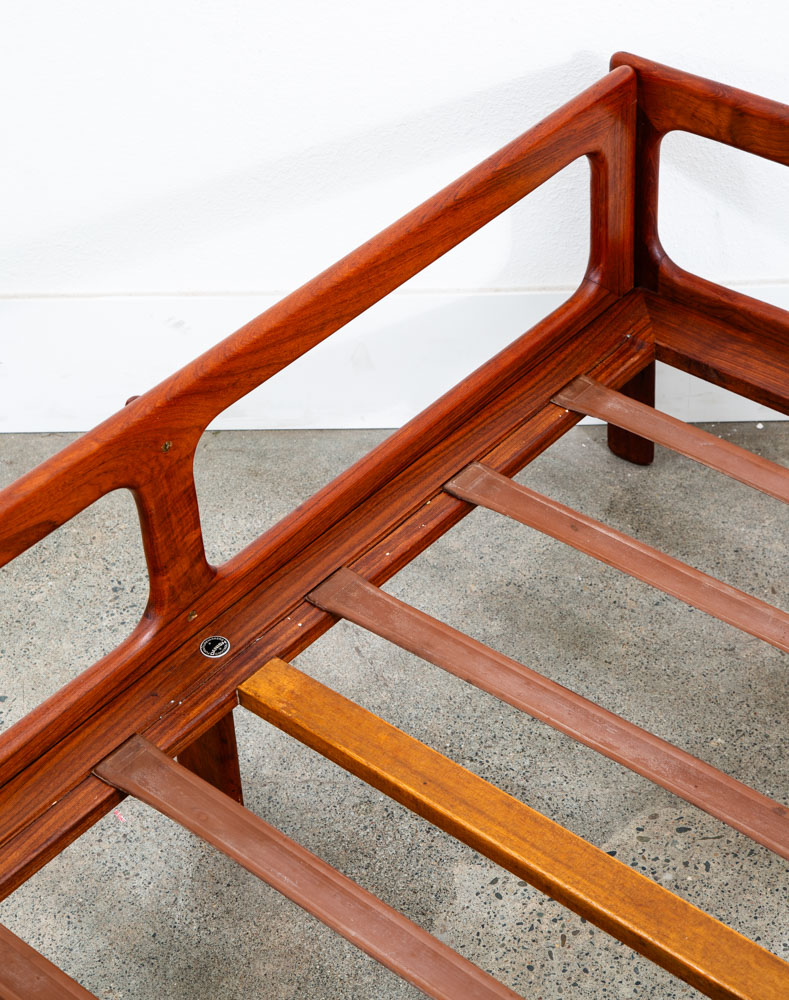 Mid Century Danish Modern Settee Sofa Komfort Denmark Solid Teak Frame Only Mcm - Image 8