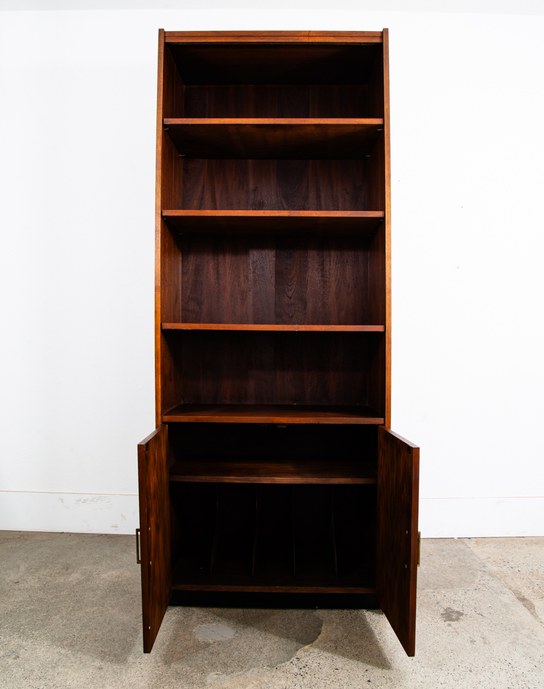 Mid Century Modern Bookshelf Book Shelf Shelving Storage Cabinet Walnut Mcm Wood - Image 5