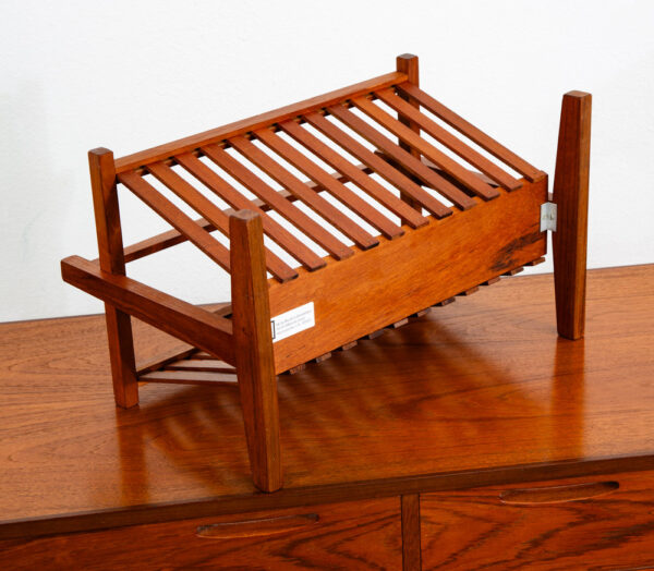 Mid Century Modern Magazine Rack Solid Teak Vintage Danish Folding Mcm Mobler - Image 5