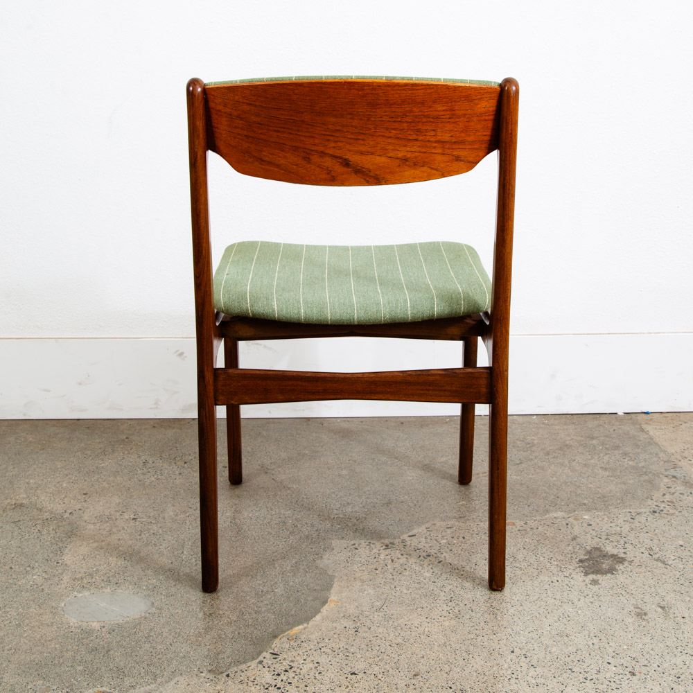 Mid Century Danish Modern Dining Chair Erik Buch Light Green Denmark Teak Mcm - Image 4