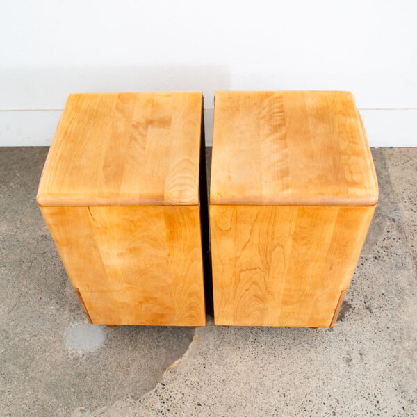Mid Century Modern Nightstands End Side Tables Heywood Wakefield Blonde Drawer - Image 4