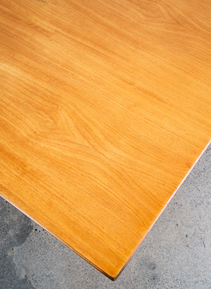 Mid Century Modern Dining Table Brown Saltman Paul Frankl x2 leaf Blonde Wood - Image 8