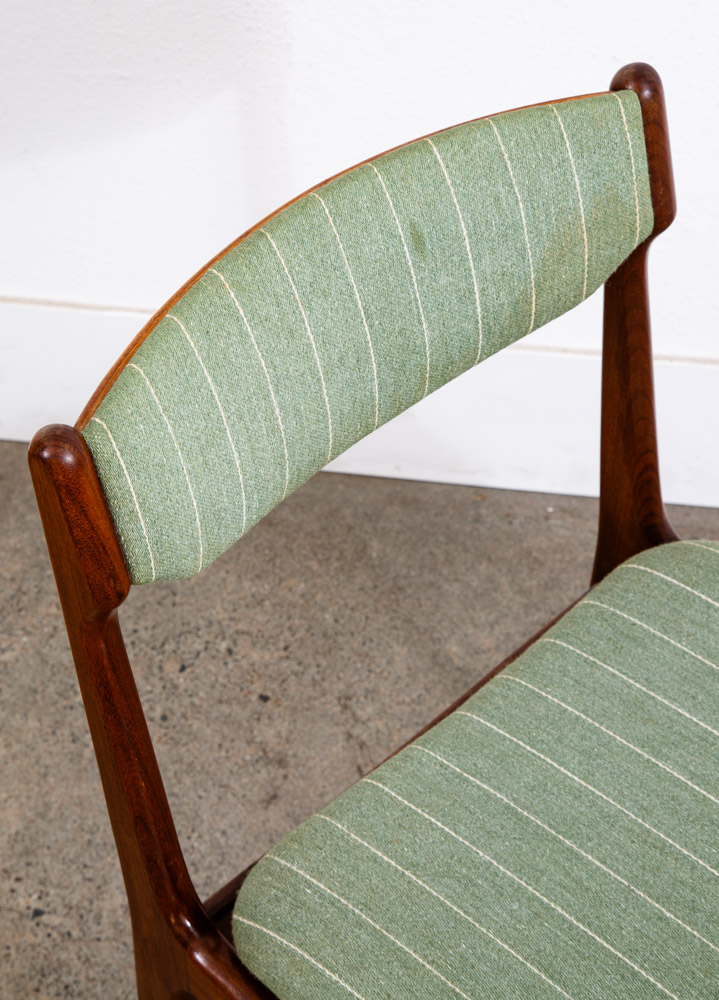 Mid Century Danish Modern Dining Chair Erik Buch Light Green Denmark Teak Mcm - Image 11