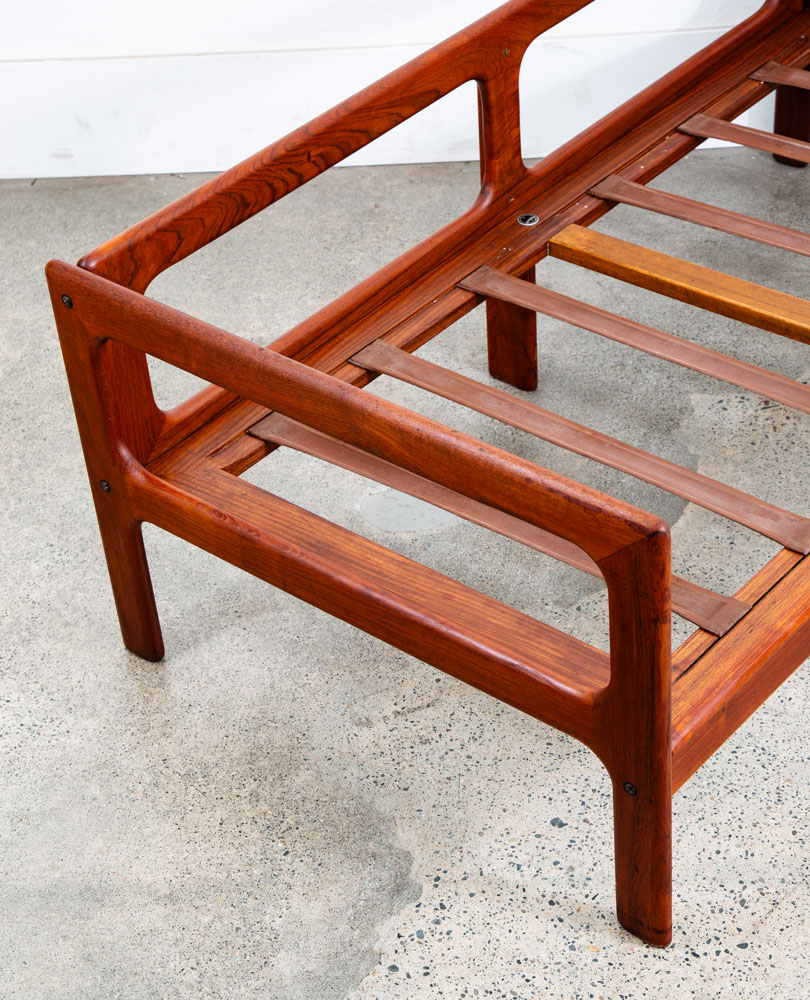 Mid Century Danish Modern Settee Sofa Komfort Denmark Solid Teak Frame Only Mcm - Image 6