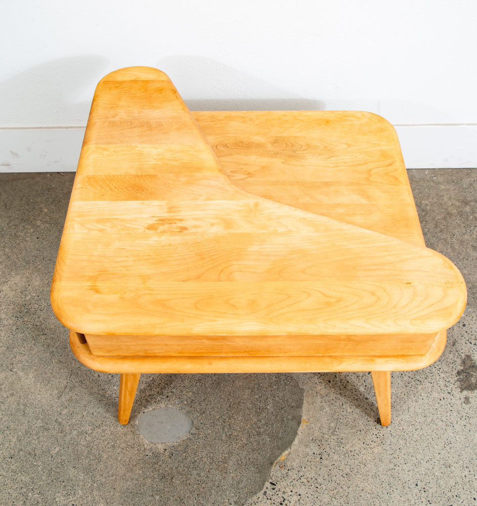 Mid Century Modern Corner Step Up Table Heywood Wakefield 2 Tier Square Vintage - Image 11