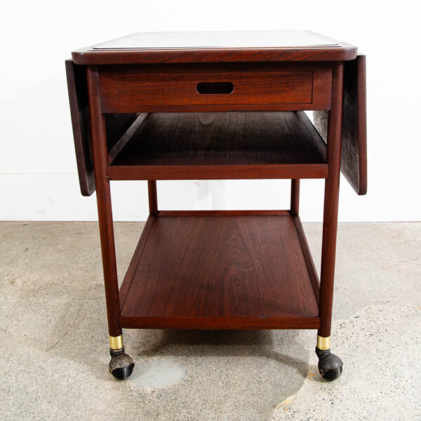 Mid Century Modern Serving Bar Cart Teak Black Liquor Trolley Ludvig Pontoppidan - Image 7