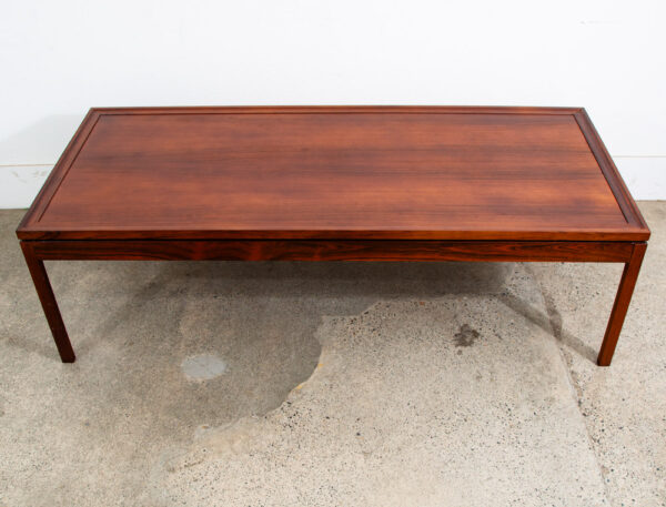 Mid Century Danish Modern Coffee Table Rosewood Surfboard Rectangular Vintage NM - Image 3