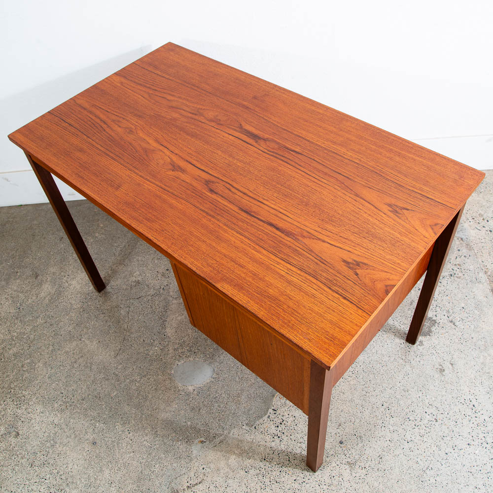 Mid Century Danish Modern Desk Executive Teak 3 Drawer Cabinet Danish Floating - Image 11