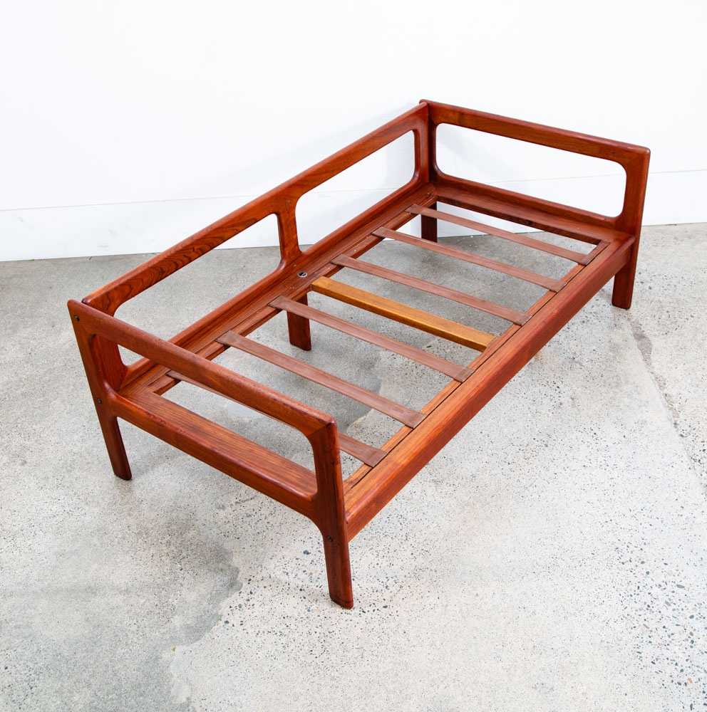 Mid Century Danish Modern Settee Sofa Komfort Denmark Solid Teak Frame Only Mcm