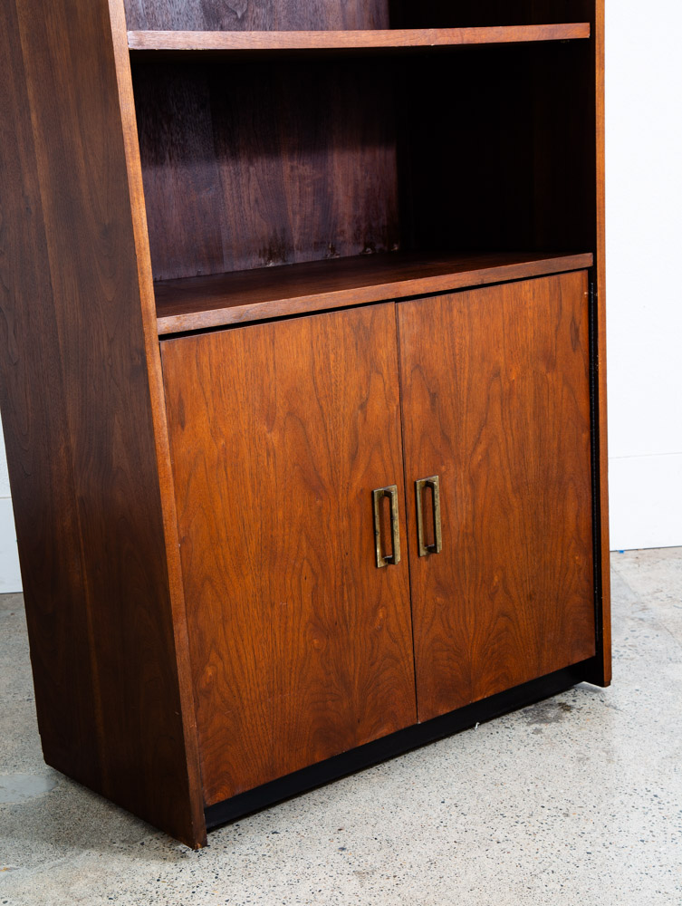 Mid Century Modern Bookshelf Book Shelf Shelving Storage Cabinet Walnut Mcm Wood - Image 9