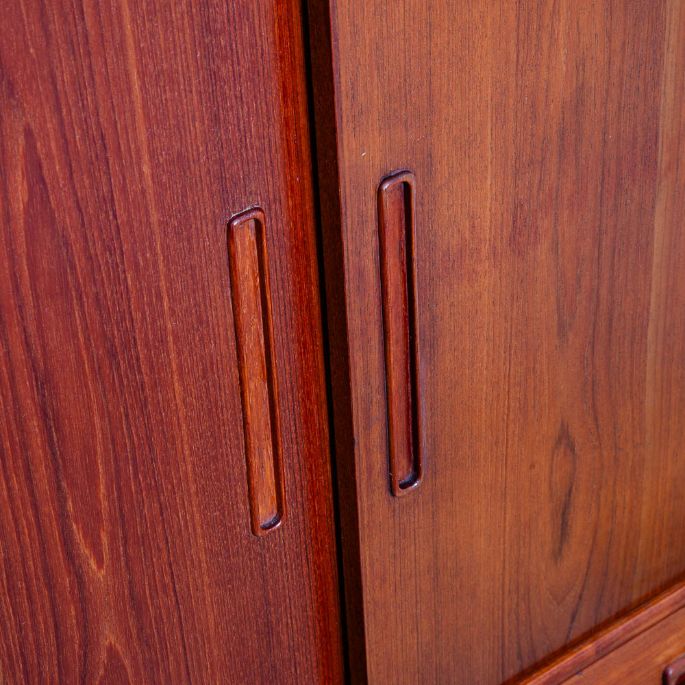 Mid Century Danish Modern Credenza Highboard Sideboard Denmark Bar Teak Drawers - Image 9