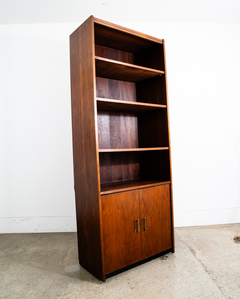 Mid Century Modern Bookshelf Book Shelf Shelving Storage Cabinet Walnut Mcm Wood