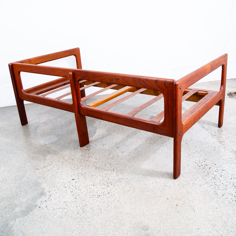 Mid Century Danish Modern Settee Sofa Komfort Denmark Solid Teak Frame Only Mcm - Image 5