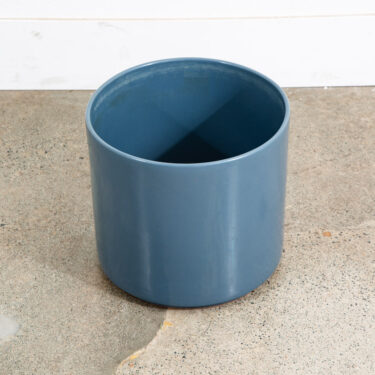 Mid Century Modern Planter 15x13 Matte Blue Grey Large Gainey Ceramic Round Mcm