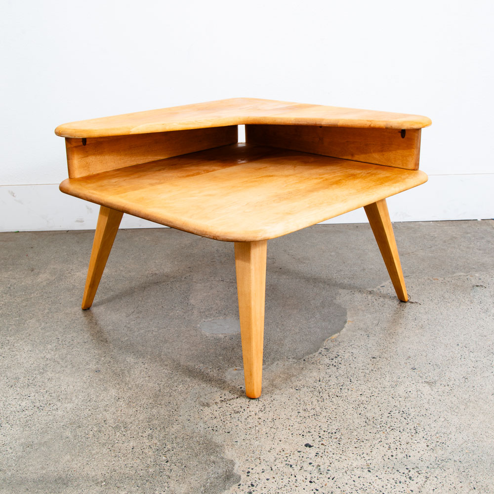 Mid Century Modern Corner Step Up Table Heywood Wakefield 2 Tier Square Vintage - Image 2