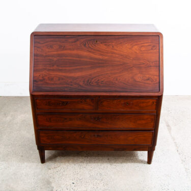 Mid Century Danish Modern Secretary Desk Cabinet Rosewood Denmark Drop Surface