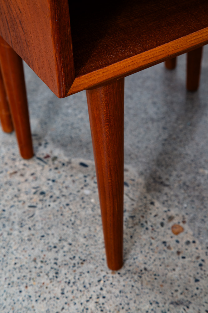 Mid Century Danish Modern Nightstands End Side Tables Teak Drawer Mcm Vintage - Image 10