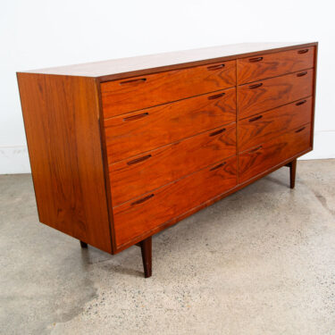 Mid Century Danish Modern Credenza Dresser 8 Drawer Teak Ib Kofod Larsen Mcm