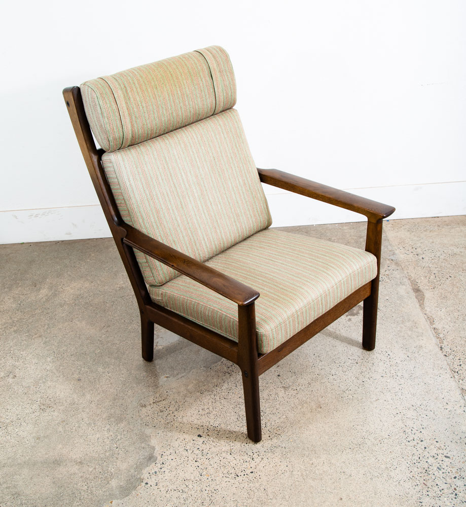 Mid Century Danish Modern Lounge Chair Hans Wegner Getema GE-265 Oak Armchair