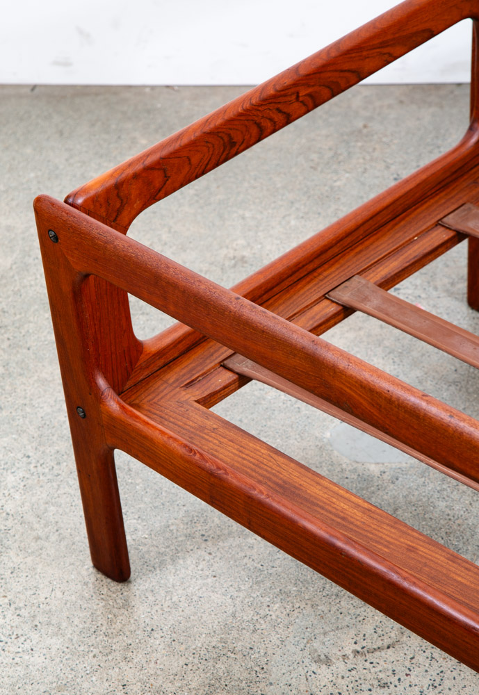 Mid Century Danish Modern Settee Sofa Komfort Denmark Solid Teak Frame Only Mcm - Image 9