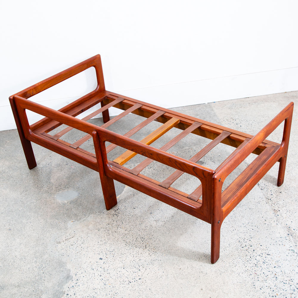 Mid Century Danish Modern Settee Sofa Komfort Denmark Solid Teak Frame Only Mcm - Image 7