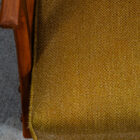 Mid Century Modern Lounge Rocking Chair Yellow Tweed Solid Wood Vintage Armchair - Image 8