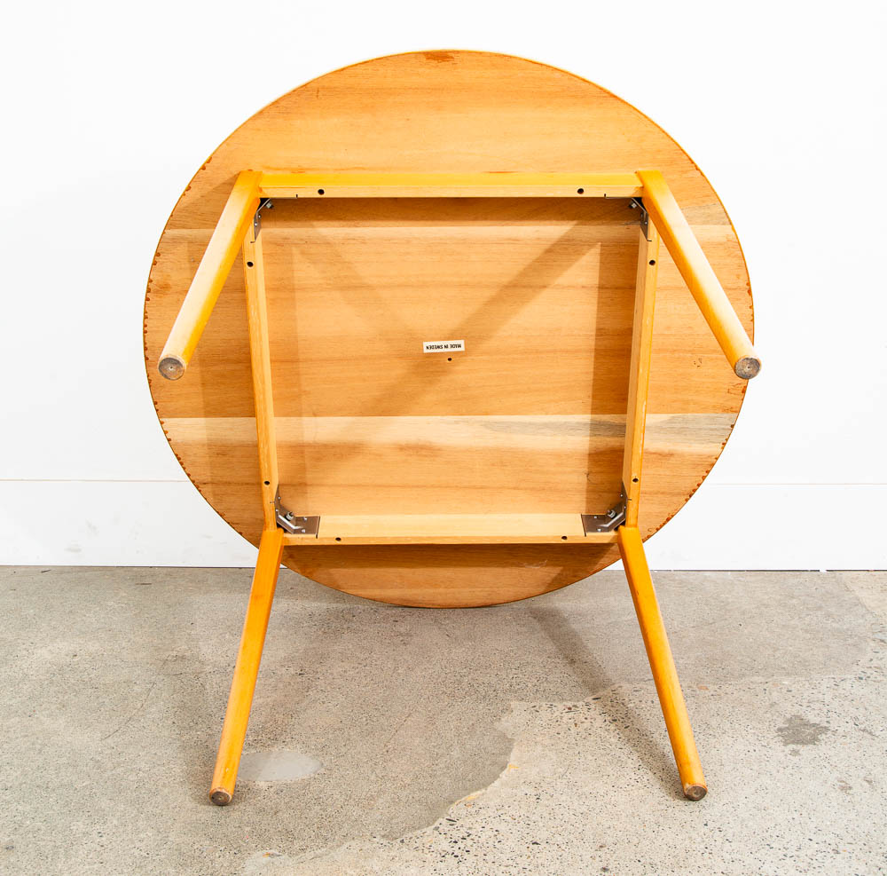 Mid Century Danish Modern Dining Table Oak Round Denmark Circular Refinished Mcm - Image 5