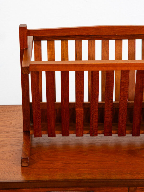 Mid Century Modern Magazine Rack Solid Teak Vintage Danish Folding Mcm Mobler - Image 7