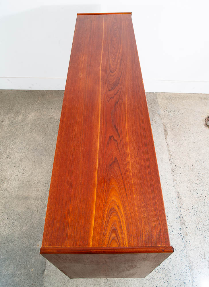 Mid Century Danish Modern Credenza Highboard Sideboard Denmark Bar Teak Drawers - Image 5