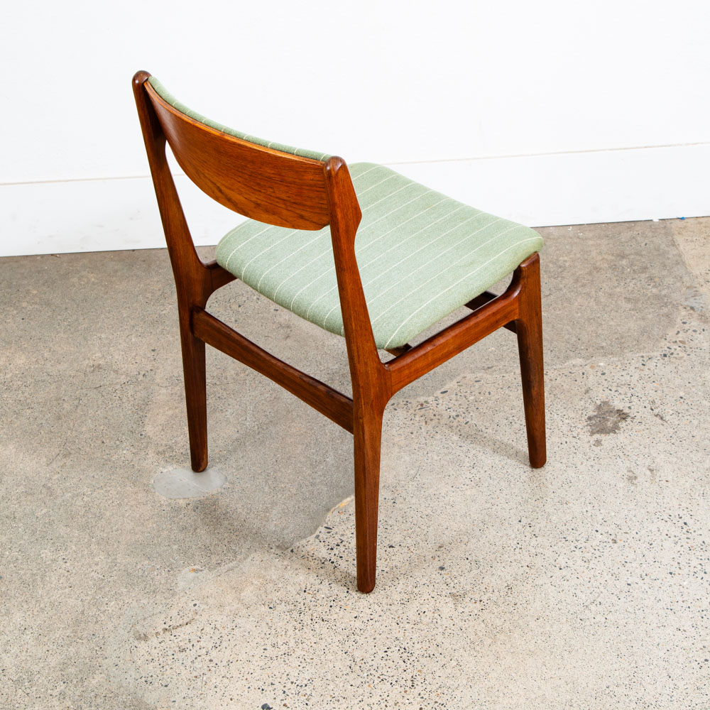 Mid Century Danish Modern Dining Chair Erik Buch Light Green Denmark Teak Mcm - Image 8