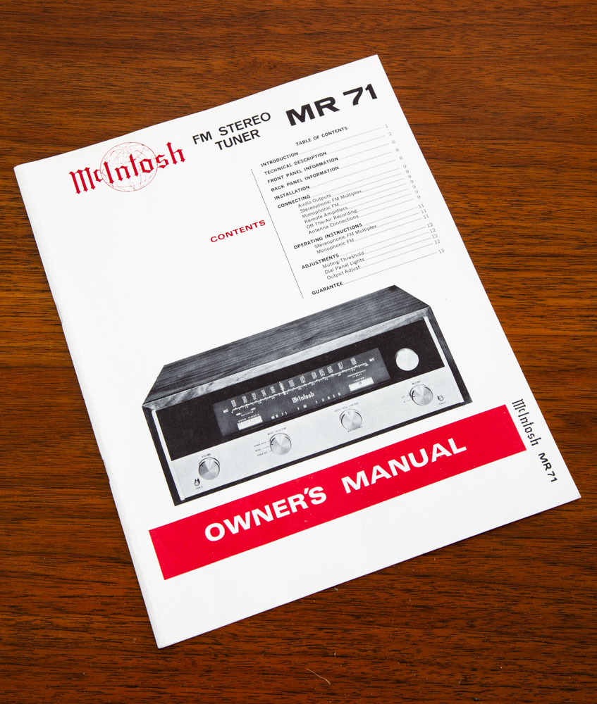 Mid Century Tuner McIntosh MR71 Manuals Stereo FM AM Tuner Serial #96B91 Hifi - Image 10