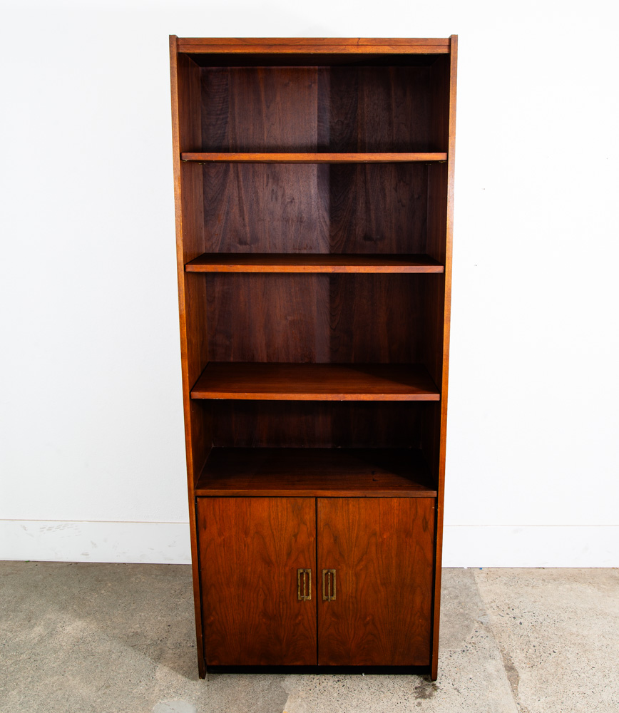Mid Century Modern Bookshelf Book Shelf Shelving Storage Cabinet Walnut Mcm Wood - Image 3
