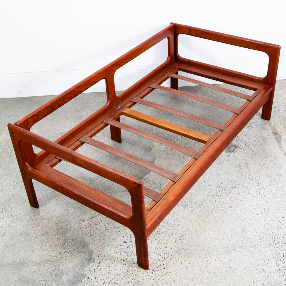 Mid Century Danish Modern Settee Sofa Komfort Denmark Solid Teak Frame Only Mcm - Image 10