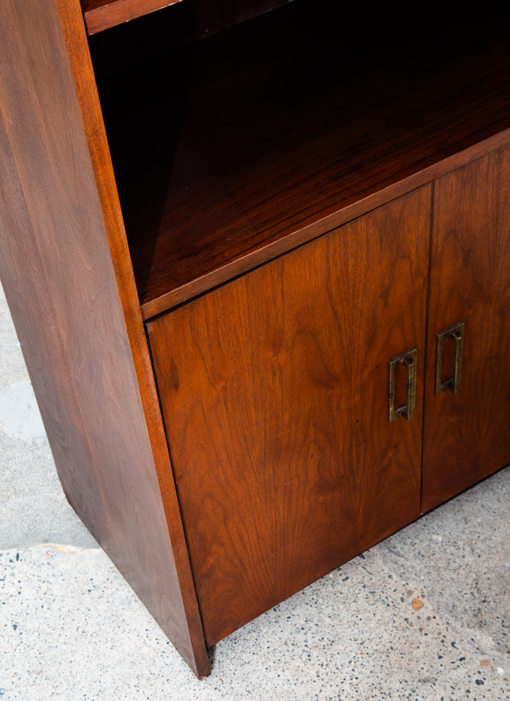 Mid Century Modern Bookshelf Book Shelf Shelving Storage Cabinet Walnut Mcm Wood - Image 10