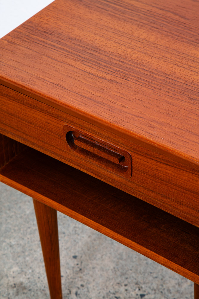 Mid Century Danish Modern Nightstands End Side Tables Teak Drawer Mcm Vintage - Image 7