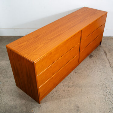 Mid Century Danish Modern Dresser Credenza 6 Drawer Teak Vintage Denmark Low Mcm