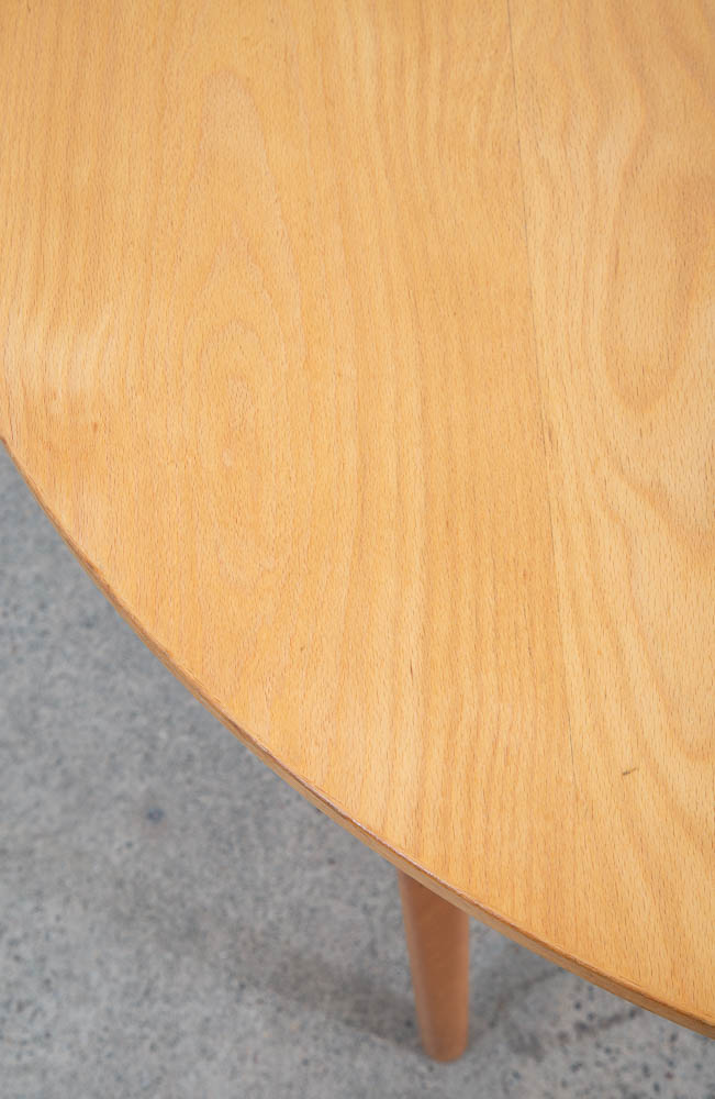 Mid Century Danish Modern Dining Table Oak Round Denmark Circular Refinished Mcm - Image 8