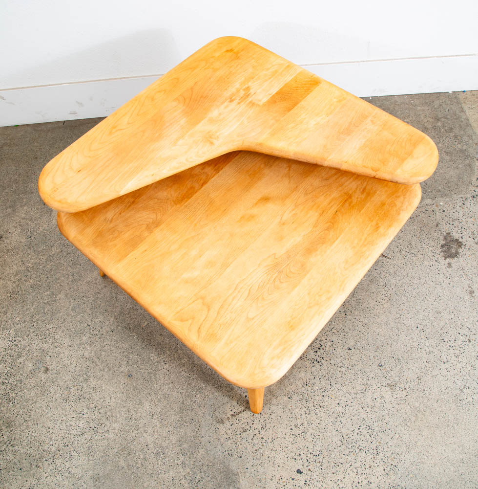 Mid Century Modern Corner Step Up Table Heywood Wakefield 2 Tier Square Vintage - Image 8