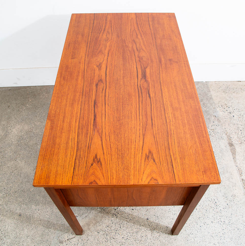 Mid Century Danish Modern Desk Executive Teak 3 Drawer Cabinet Danish Floating - Image 5