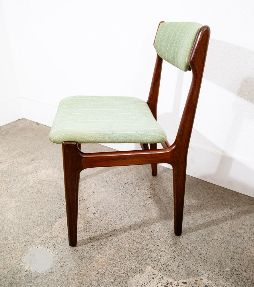 Mid Century Danish Modern Dining Chair Erik Buch Light Green Denmark Teak Mcm - Image 5