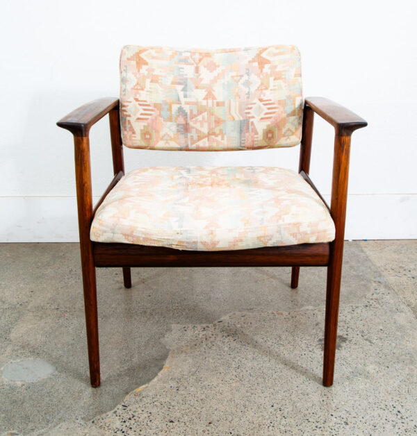Mid Century Danish Modern Lounge Chair Armchair Rosewood Finn Juhl Style Denmark - Image 7