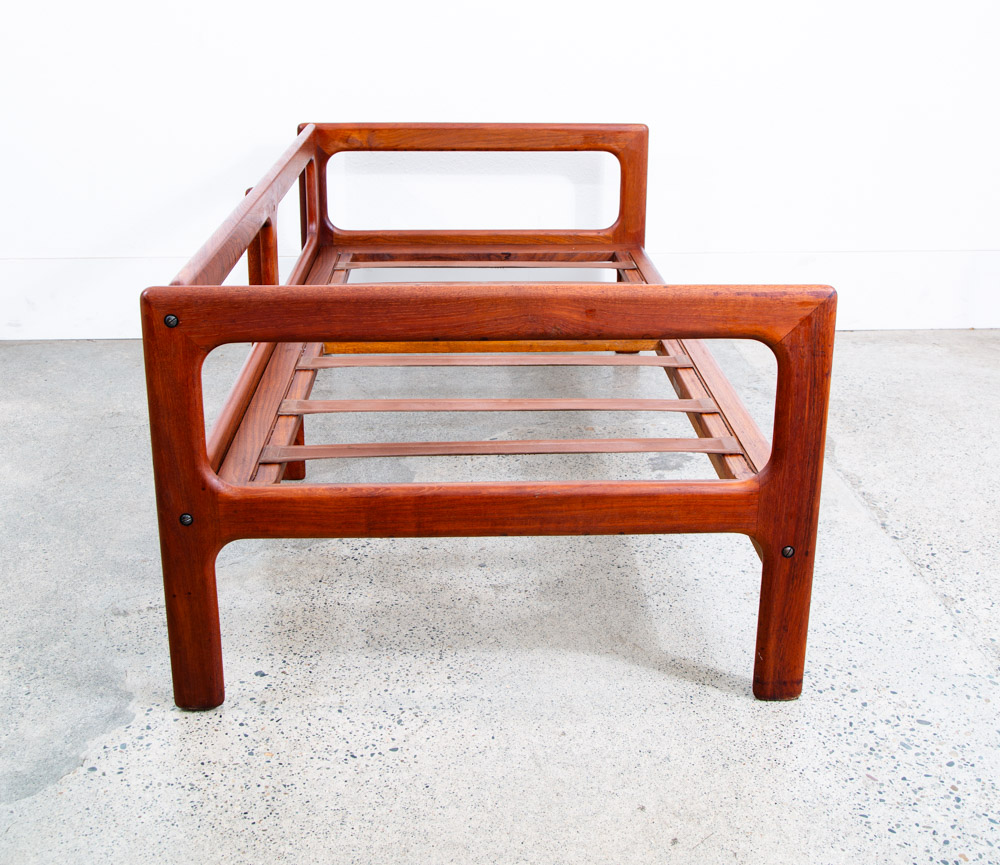 Mid Century Danish Modern Settee Sofa Komfort Denmark Solid Teak Frame Only Mcm - Image 3