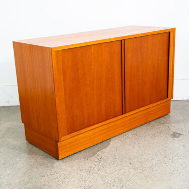 Mid Century Danish Modern Credenza Cabinet Teak Poul Hundevad Tambour Door Mcm