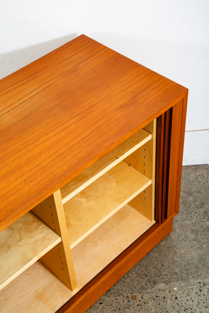 Mid Century Danish Modern Credenza Cabinet Teak Poul Hundevad Tambour Door Mcm - Image 12