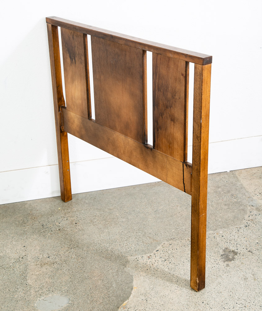 Mid Century Modern Headboard Twin Size Bed Frame Wood Compact Vintage Mcm - Image 5