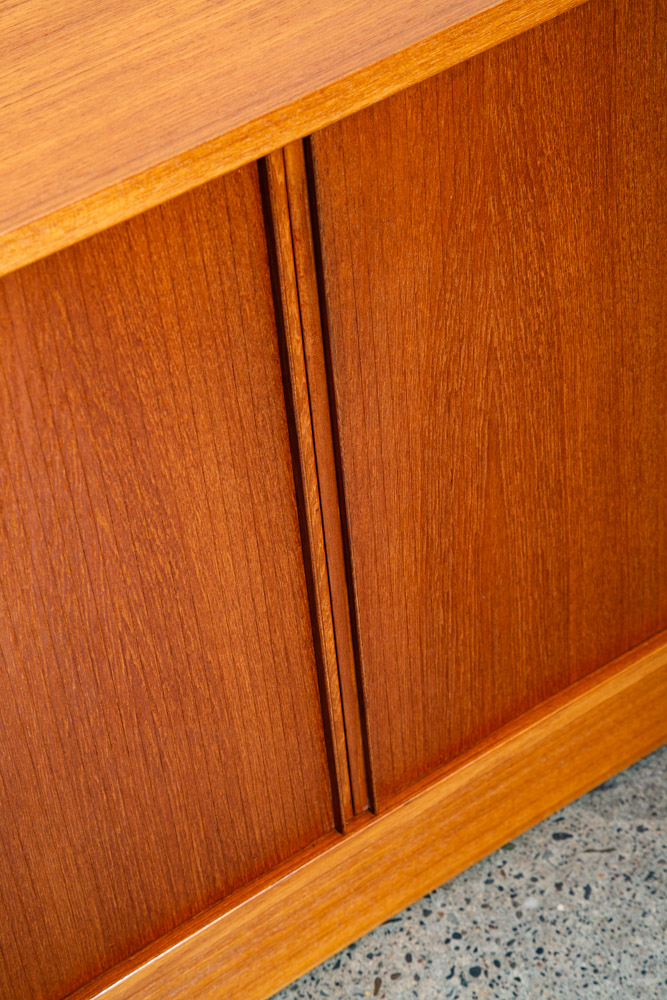 Mid Century Danish Modern Credenza Cabinet Teak Poul Hundevad Tambour Door Mcm - Image 9